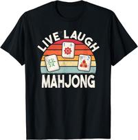 Live Laugh Mahjong Retro Mahjongg Chinese Game Tiles TShirt Funny Gift Clothes Tops Shirts for Women Graphic T Shirt Camisetas S