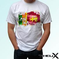 Sri Lanka flag - white kids boys T-Shirt top country design - s s kids baby sizes 150