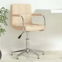 Pasukama biuro kėdė, kreminės spalvos, audinys