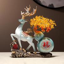 Feng Shui Chinese Deer Statue Wealth Luck Traditional as Gifts Reindeer Sculpture Desktop