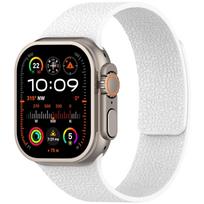 Compatible with Apple Watch S11/S10/Ultra, 98th Gen SE Lychee Pattern Soft Magnetic Silicone Strap. For iWatch S9/8/7 [45mm] balta