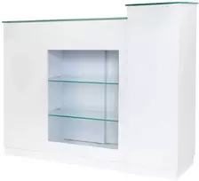 Activeshop Registratūros stalas GABBIANO RECEPTION DESK SHOWROOM GLASS Baltas