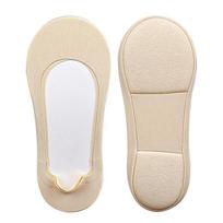 Women Boat Sock Plantar Fasciitis Shoes Insole Socks Insoles for Feet Shock Absorbing Shoe Sole Invisible Non slip Shoe pads EU35-44 smėlis