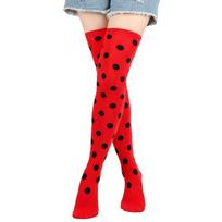 Novelty Polka Dot Thigh High Stockings Ladybug 80s 90s Knee High Socks Leg Warmers for Women One Size