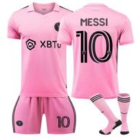 2023-24 Inter Miami Home#10 MESSI Sport Training Jersey Set with Socks Teens Kids Adults Football Kits 16