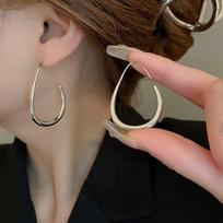 925 Sterling Silver Jewelry Simple Glossy WaterDrop Hoop Earrings for Women Wedding Party Jewelry For Girls Friend Gift sidabras