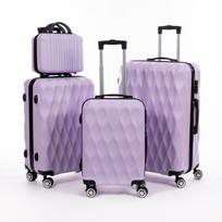 Customized Cross-border 4-Piece Luggage Set: Durable, Sturdy 20-Inch Zipper Suitcase. 4 Pieces Set: 12, 20, 24, 28 inch levandų violetinė spalva