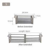 Retractable Sink Drain Rack Stainless Steel Dish Drying Dish Drain Basket Sink Organizer Washing Dishes Foldable Storage Rack
