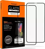 Spigen Glass FC 2 Pack, juodos spalvos – Apple iPhone 11 Pro/XS/X