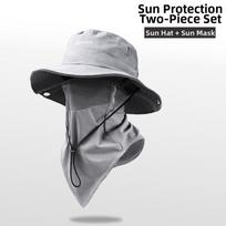 Adjustable Fisherman Hat Sun-Protective Face Mask Hot Fisherman's Face Covering  Unisex pilka