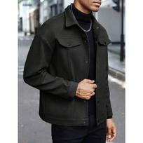 Men's Lightweight Button-Down Woolen Jacket for Daily Wear S juoda