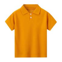 Vaikiški dryžuoti daugiaspalviai polo marškinėliai - berniukams elegantiški laisvalaikio arba mergaitėms vienspalviai trumparankoviai marškinėliai 130 cm oranžinė
