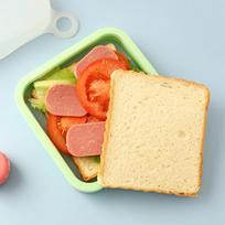 Silicone Lunch Box for Sandwiches - Perfect for Students and Office Workers skaidri žalia spalva