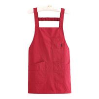 Breathable Cooking Apron Oil-Proof Dirt-Resistant Workwear Portable Catering Apron  Baking raudona