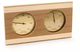 SAUFLEX termo-higrometras, kedras, auksinės spalvos