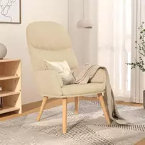 Fotelis Poilsio kėdė, kreminės spalvos, audinys