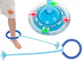 Hula hop kojų šokinėjimo kamuolys šviečiantis LED mėlynas