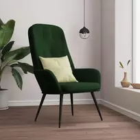 Fotelis Poilsio kėdė, tamsiai žaliai spalvos, aksomas