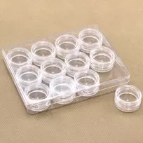 Oem Indeliai 3ml - 12 vnt - permatomi indeliai su užsukamu dangteliu