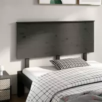 Lovos galvūgalis, pilkas, 144x6x82,5cm, pušies medienos masyvas