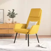 Fotelis Poilsio kėdė, garstyčių geltonos spalvos, audinys