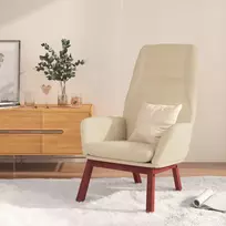 Fotelis Poilsio kėdė, kreminės spalvos, audinys