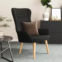 Fotelis Poilsio kėdė, juodos spalvos, audinys