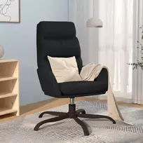 Fotelis Poilsio kėdė, juodos spalvos, dirbtinė oda