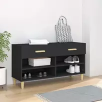 Spintelė batams, juodos spalvos, 102x35x55cm, apdirbta mediena