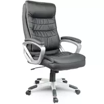 Ergonomiška biuro kėdė, odos imitacija, juoda reguliuojama kompiuterio kėdė, patogi darbo kėdė, vadovo kėdė