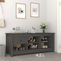Spintelė batams, pilka, 110x38x45,5cm, pušies medienos masyvas