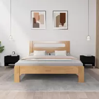 Naktiniai staliukai, 2vnt., juodi, 50x46x50cm, apdirbta mediena