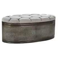 Fotelis Suoliukas DKD Home Decor, pilkas