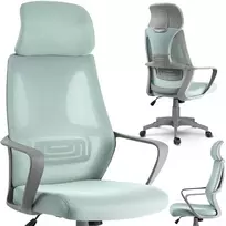 Sofotel Biuro kėdė su tinklelio atlošu, reguliuojama galvos atrama ir aukščiu, ergonomiškas dizainas, modernus stilius, patogus sėdėjimas