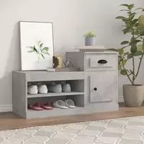 Spintelė batams, betono pilka, 100x42x60cm, apdirbta mediena
