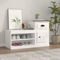 Spintelė batams, baltos spalvos, 100x42x60cm, apdirbta mediena