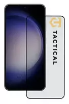 Tactical apsauginis stiklas Shield 5D skirtas Samsung Galaxy S23 su juodos spalvos krašteliu