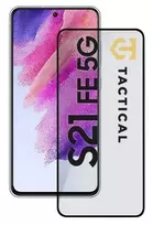 Tactical apsauginis stiklas Shield 5D skirtas Samsung Galaxy S21 FE 5G su juodos spalvos krašteliu