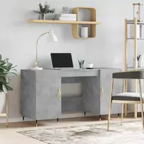Rašomasis stalas, betono pilkas, 140x50x75cm, apdirbta mediena