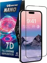 Crong 7D nano lankstus stiklas – pilnai dengianti hibridinė ekrano apsauga 9H iPhone 14 Pro Max