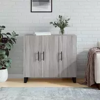 Šoninė spintelė, pilka ąžuolo, 90x34x80cm, apdirbta mediena