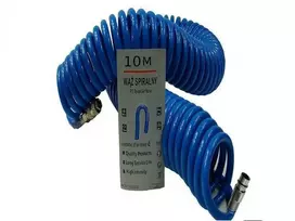 SILVER Sidabrinis Tools Spiralinė pneumatinė žarna 5mmx8mmx10m, su greitomis jungtimis, PE.