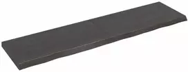 Sieninė lentyna, tamsiai ruda, 200x50x(2-6) cm, ąžuolo masyvas