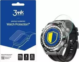 „3mk Watch Protection™“ hibridinis stiklas prieš „FlexibleGlass Lite“, esantis „Huawei Watch Ultimate“