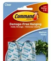 COMMAND 3M 17091CLR, Transparent, Plastik, 25,4 mm, 34,9 mm, 2 stykker