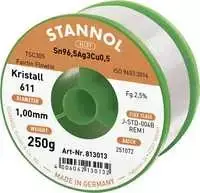 Lydmetalis Sn96.5/Ag3/Cu0.5 1.00mm 250g su fliusu Stannol