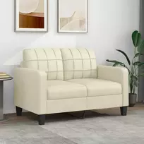 Dvivietė sofa, kreminės spalvos, 120cm, dirbtinė oda
