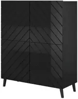 Cama Meble Knygų Lentyna - Abeto 100,5 x 40 x 121,5 Cm Juoda/Blizgi Juoda
