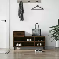 Spintelė batams, ruda ąžuolo, 102x36x60cm, apdirbta mediena