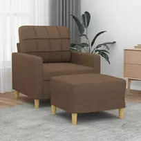 Sofa Krėslas su pakoja, rudos spalvos, 60cm, audinys
